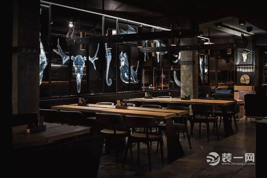 网友晒动物主题餐厅图 骨骼x射线场景装修如恐怖片